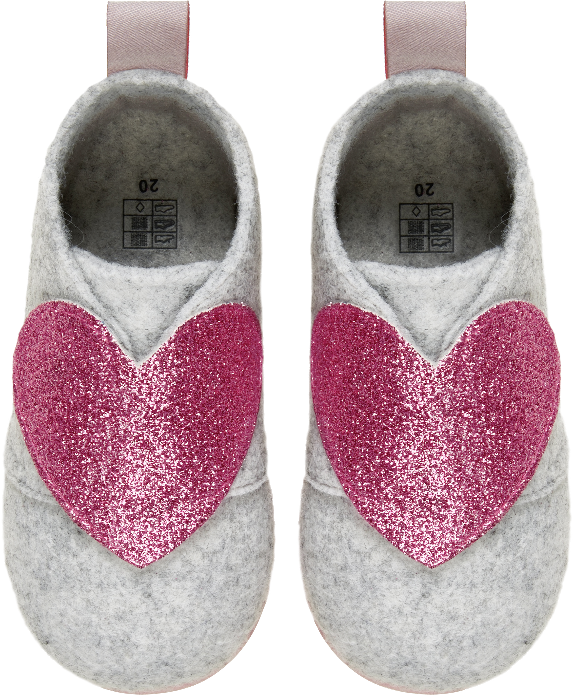 Dětské filcové bačkory Playshoes srdce