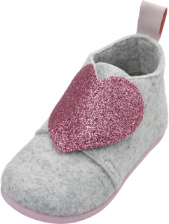 Dětské filcové bačkory Playshoes srdce