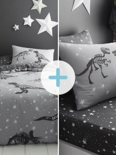 Sada dětského povlečení a prostěradla dinosauři