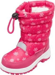 Dětské sněhule Playshoes růžové s vločkou