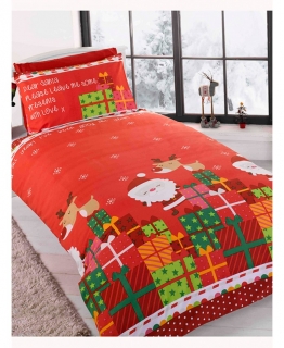 Povlečení vánoční santa s dárky